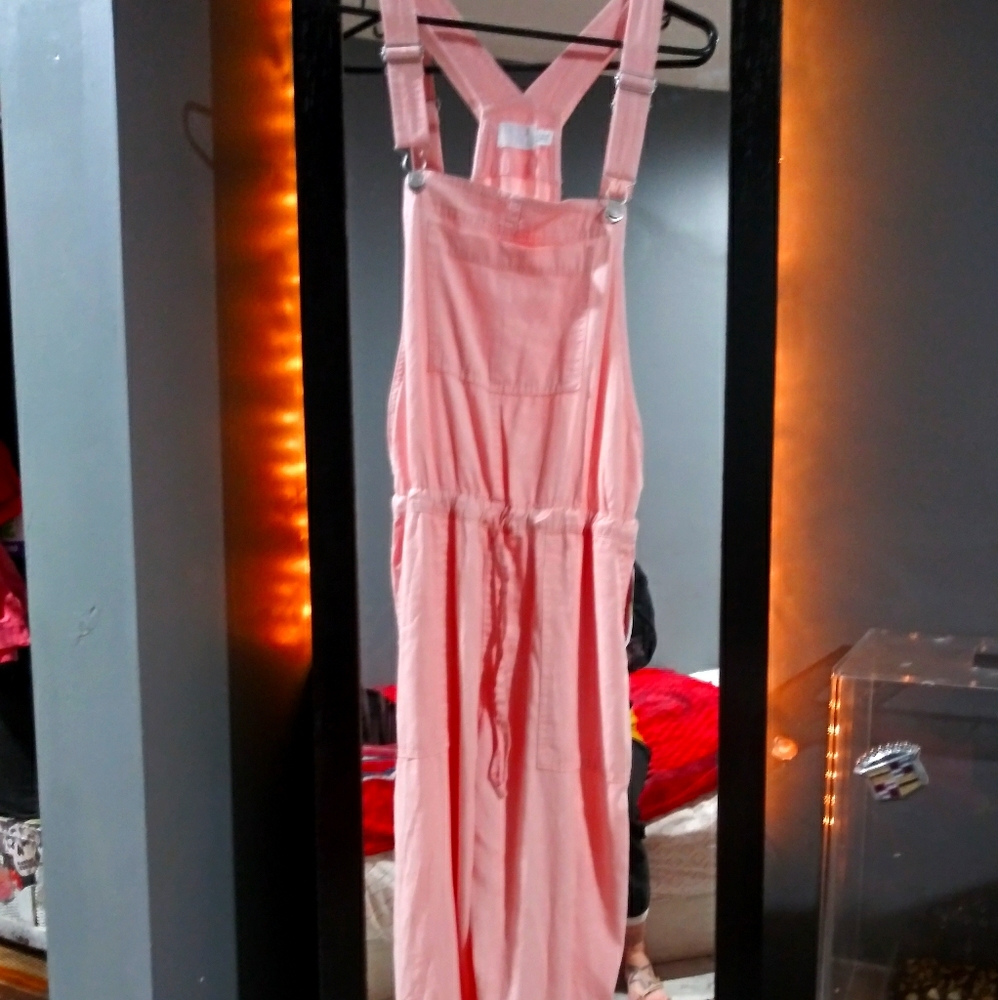 Pink drawstring Overalls